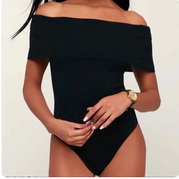 FREE PEOPLE TOO GOOD RIBBED OFF THE SHOULDER BODY SUIT SIZE SMALL - Picture 4 of 10